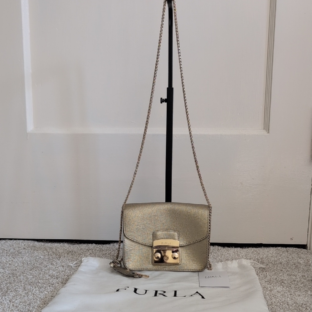  Furla Metropolis Gold Mini Crossbody